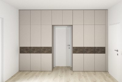 Armoire à portes battantes avec meuble haut