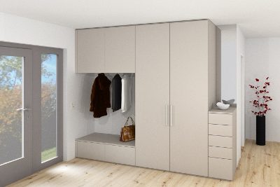 Vestiaire avec structure supérieure et inférieure