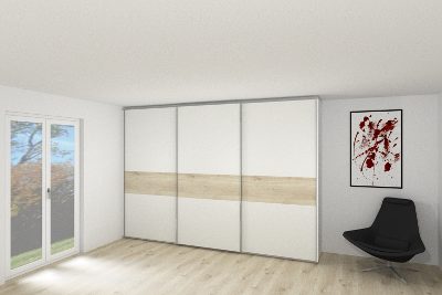 Armoire à portes coulissantes décalées
